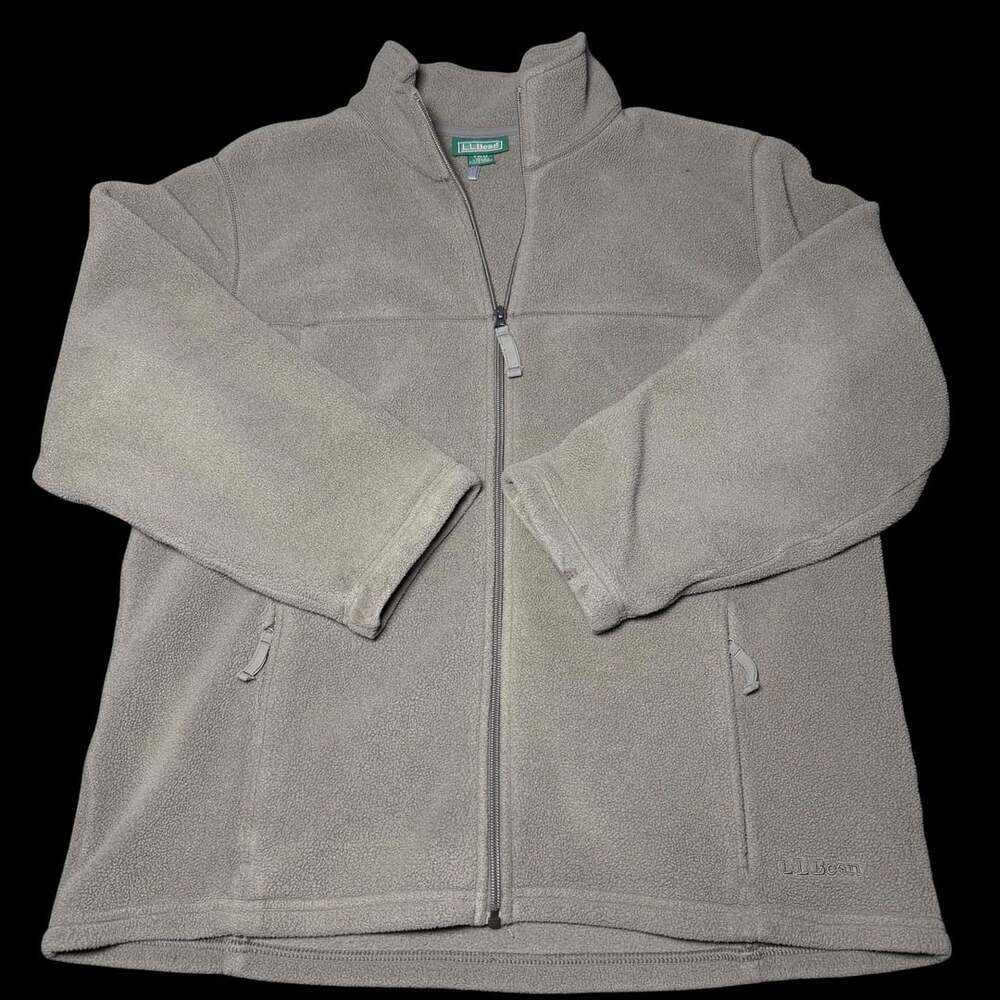 L.L. Bean Gray Full Zip Fleece Jacket Men's M Reg
